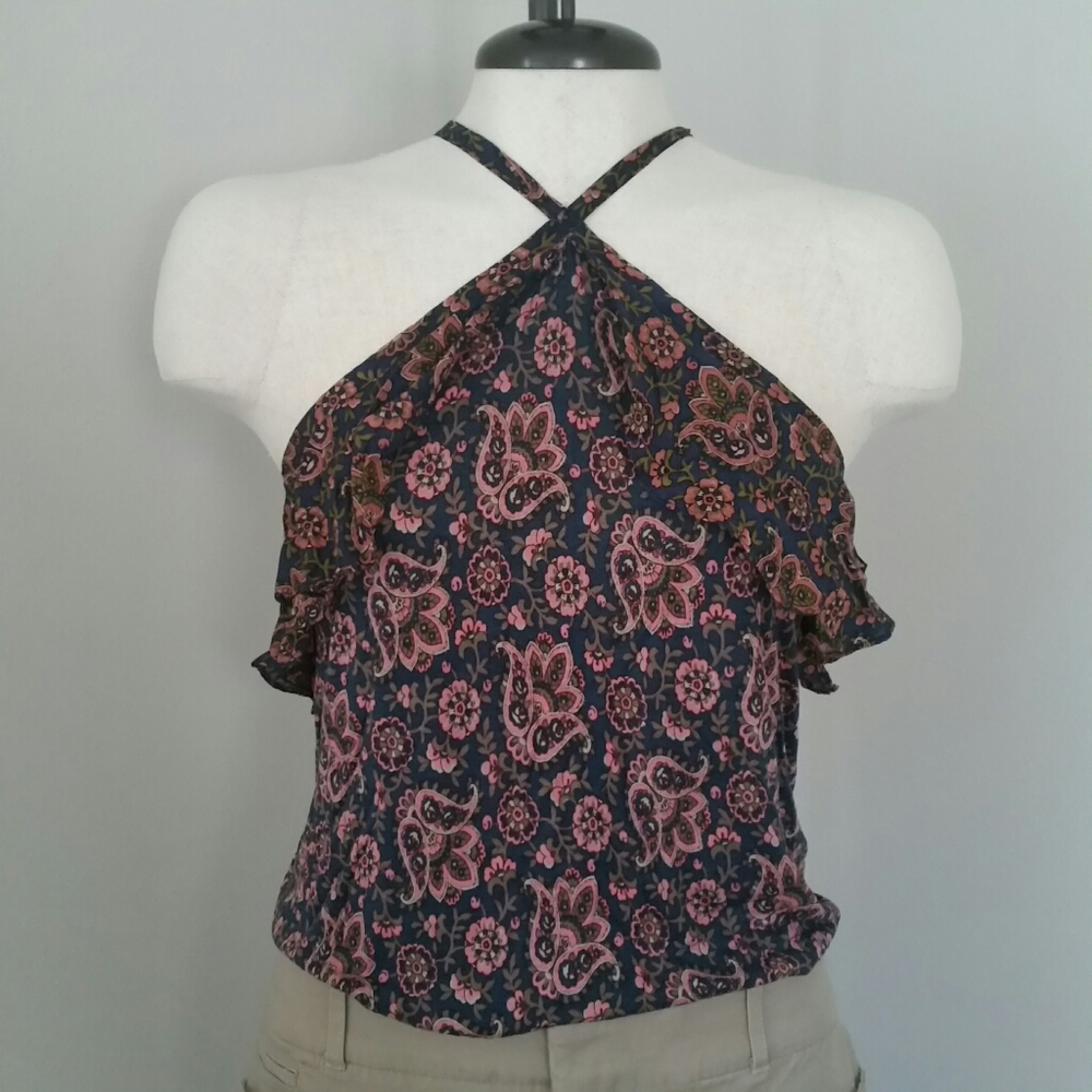 NWOT Loft paisley ruffle top